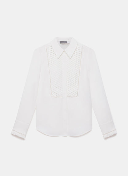 White Pearl Trim Shirt