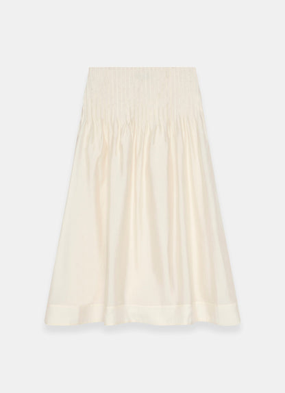 Cream Pintuck Maxi Skirt