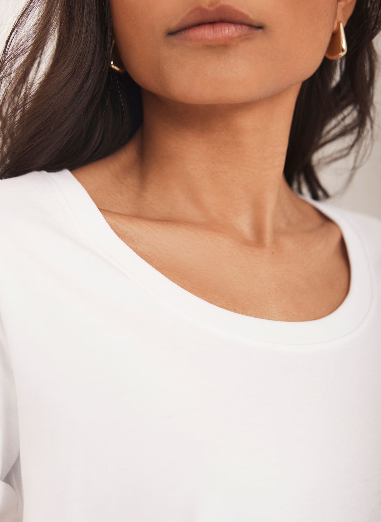 White Scoop Neck T Shirt