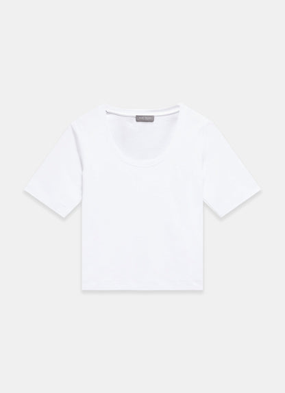 White Scoop Neck T Shirt