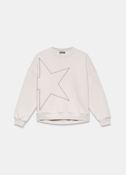 Cream Cotton Blend Star Sweatshirt