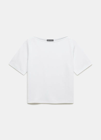 White Slash Neck T Shirt
