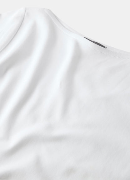 White Slash Neck T Shirt