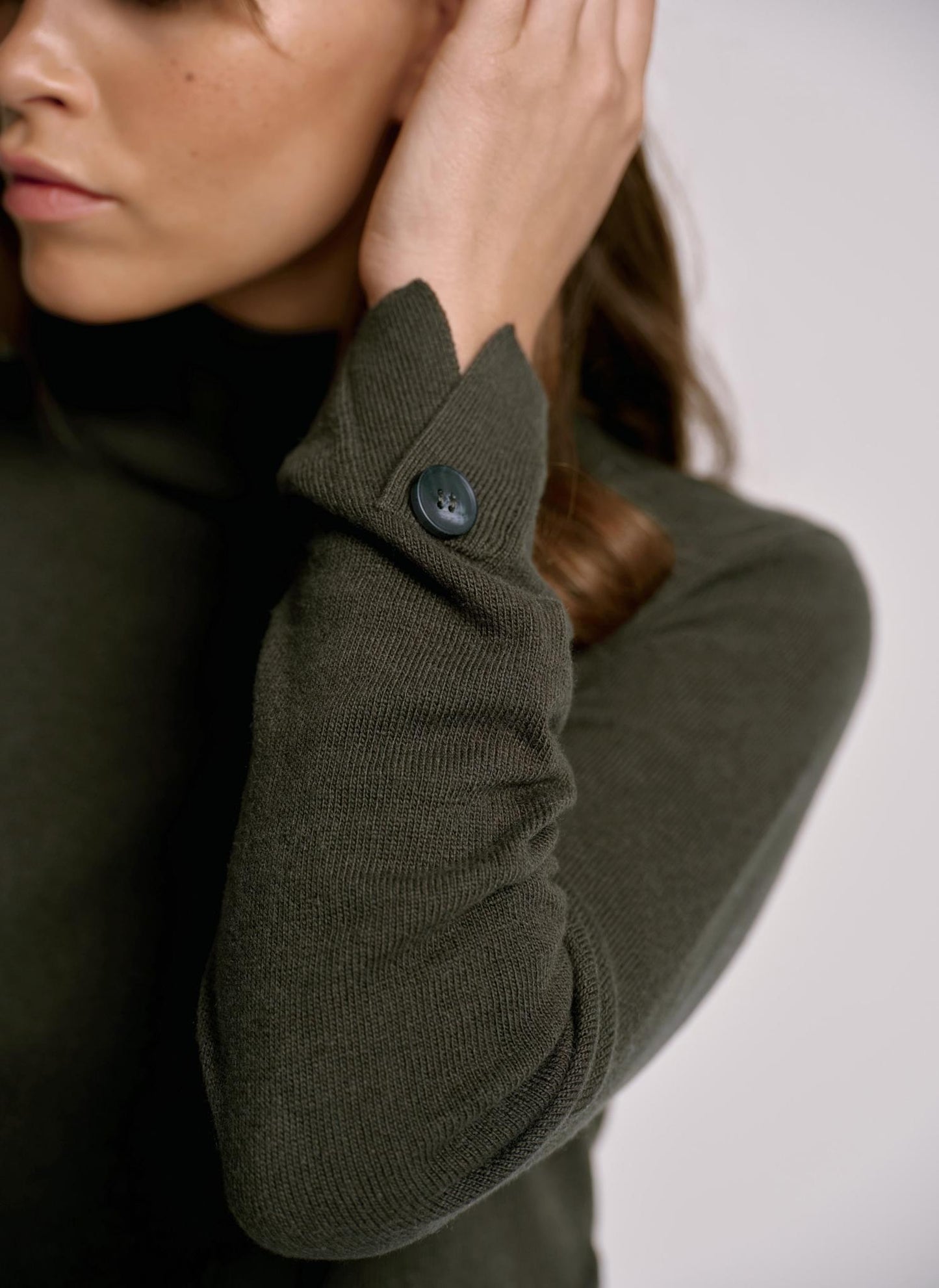 Khaki Button Detail Top