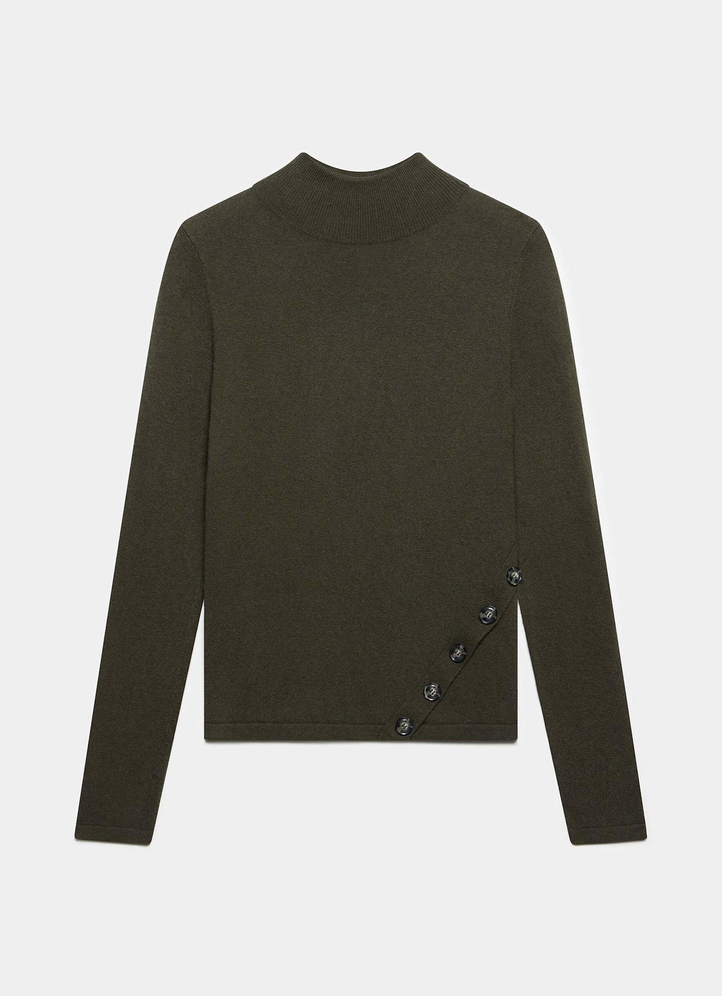 Khaki Button Detail Top