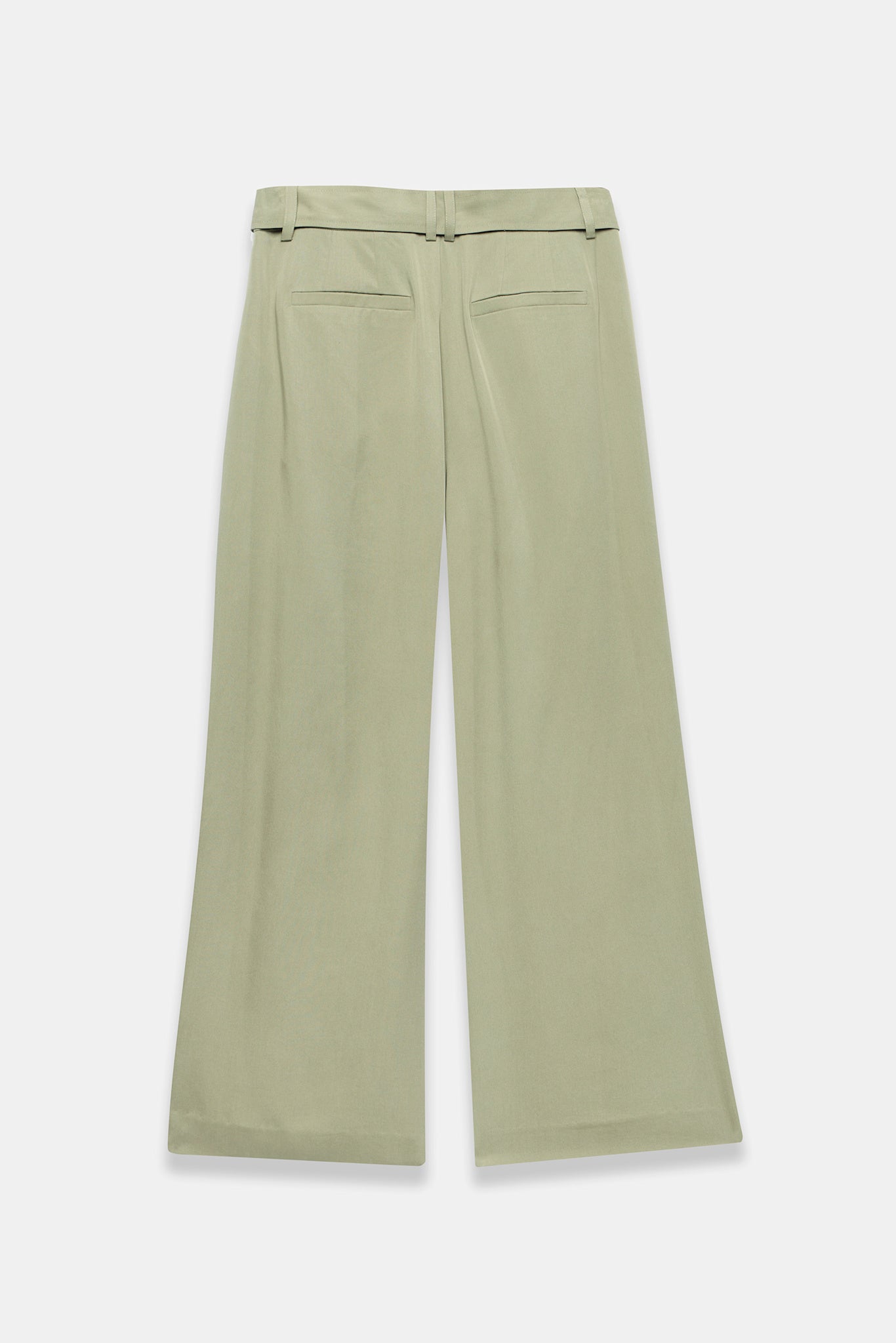 Khaki Belted Wide Leg Trousers