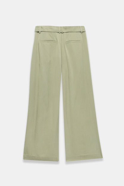 Khaki Belted Wide Leg Trousers