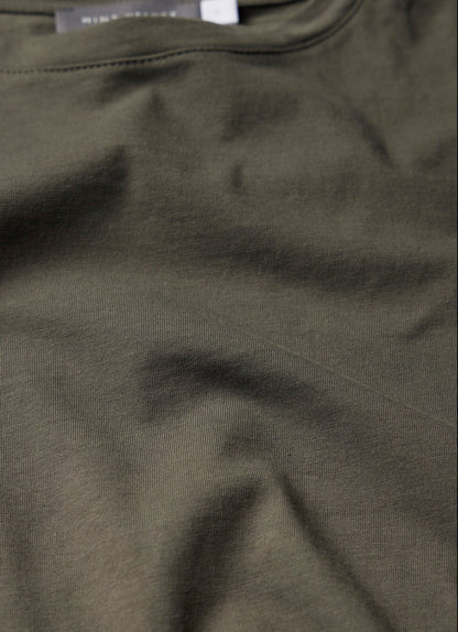 Khaki Cotton Extended Shoulder T-Shirt