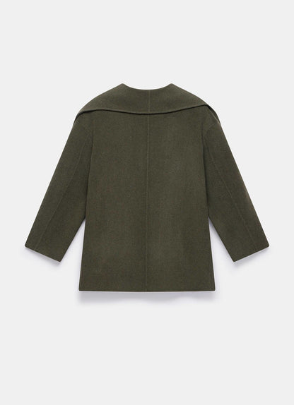 Khaki Wool Blend Hand Finished Coat