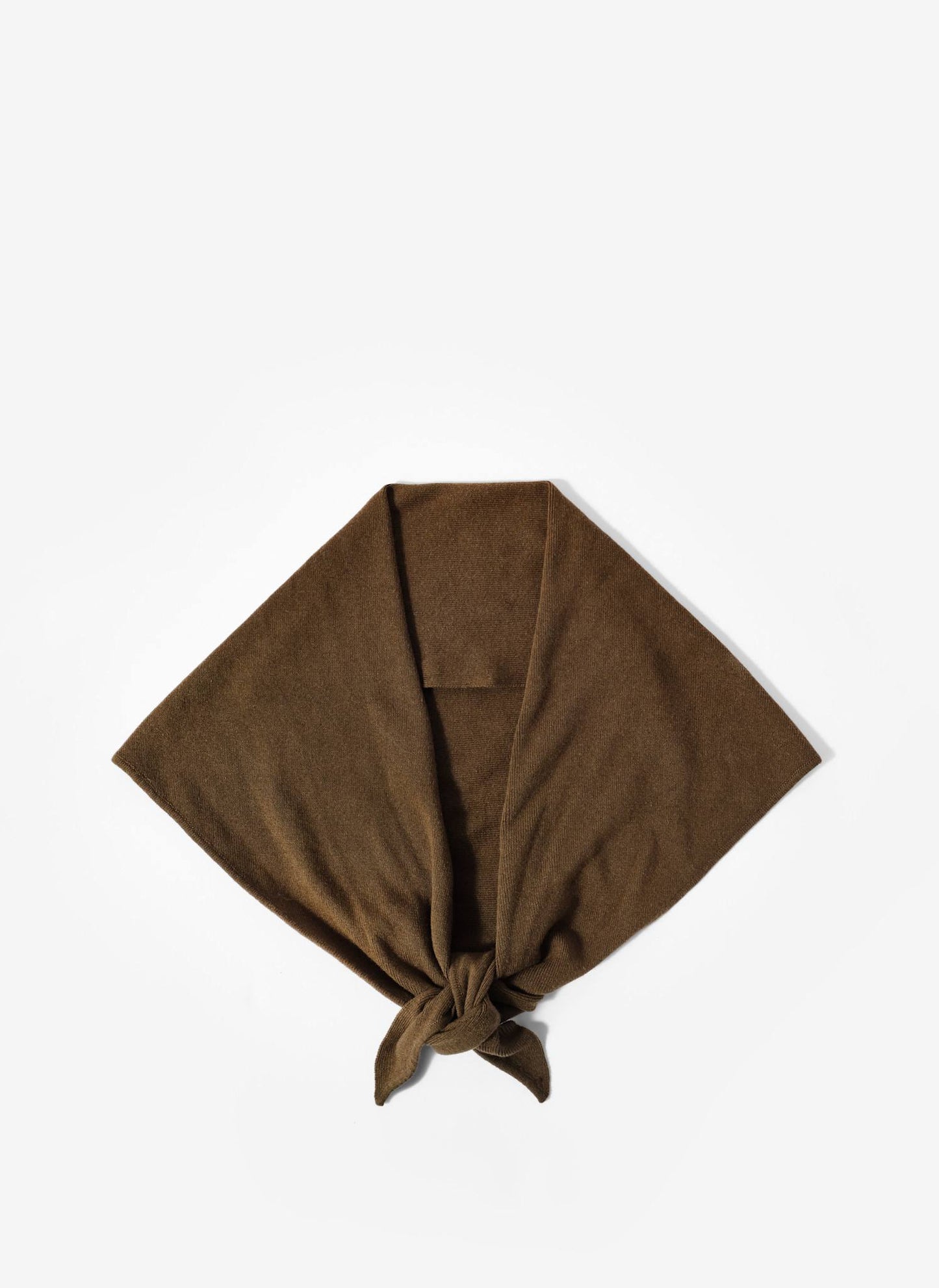 Khaki Wrap Triangle Knit Scarf