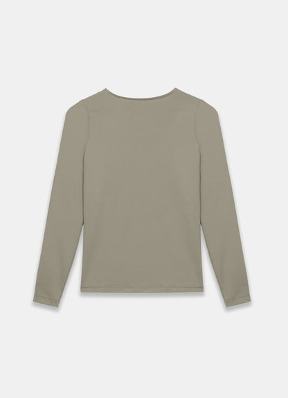 Khaki Long Sleeve Layering Top