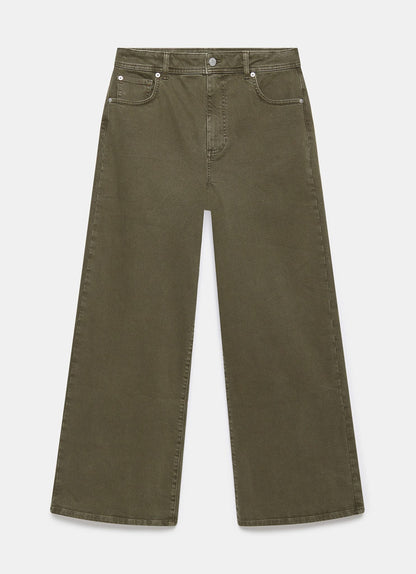 Khaki Wide Leg Jeans