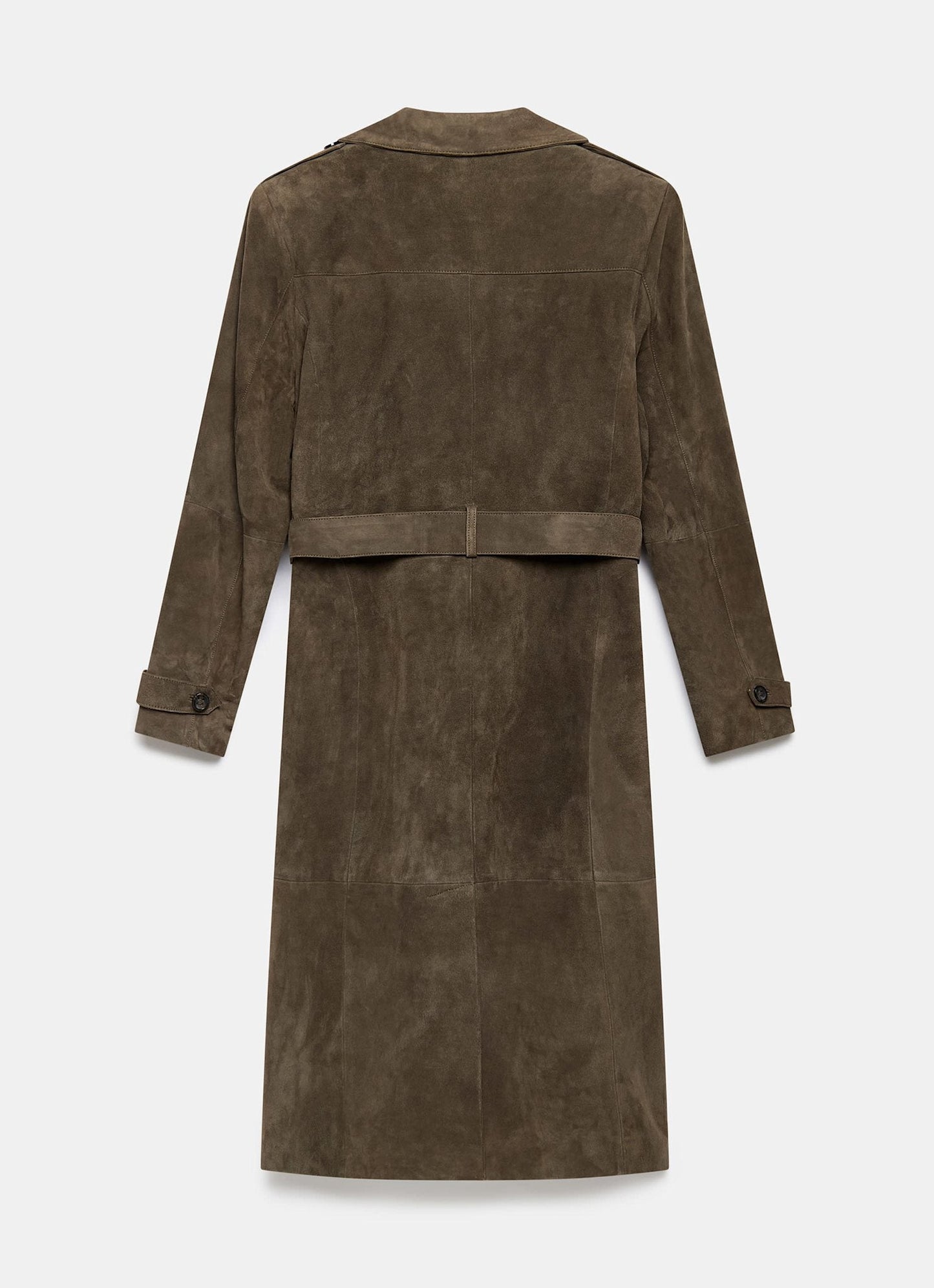 Khaki Suede Trench Coat