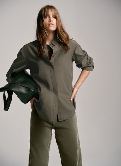 Khaki Oversized Tailored Shirt