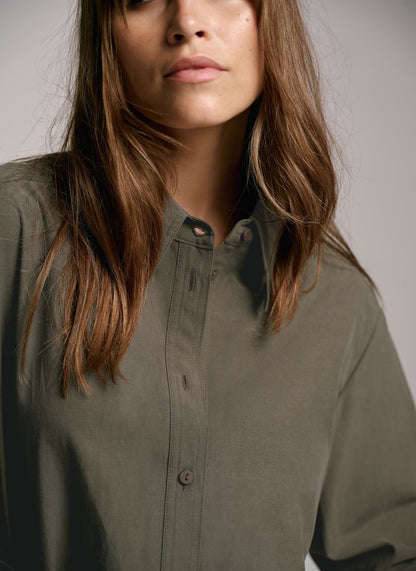 Khaki Oversized Tailored Shirt