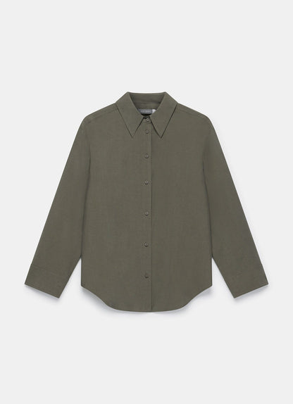 Khaki Oversized Tailored Shirt