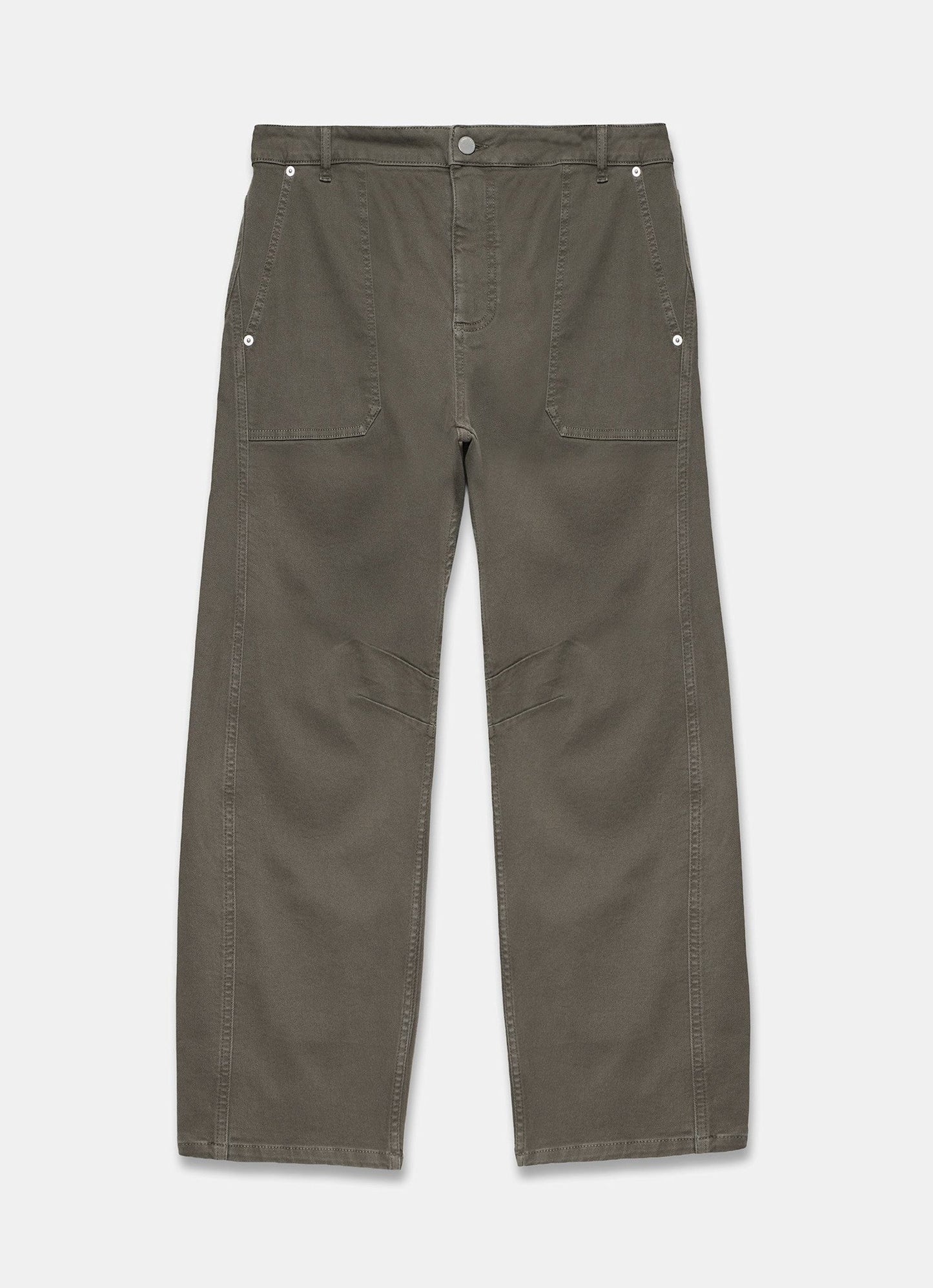 Khaki Utility Barrel Leg Jeans