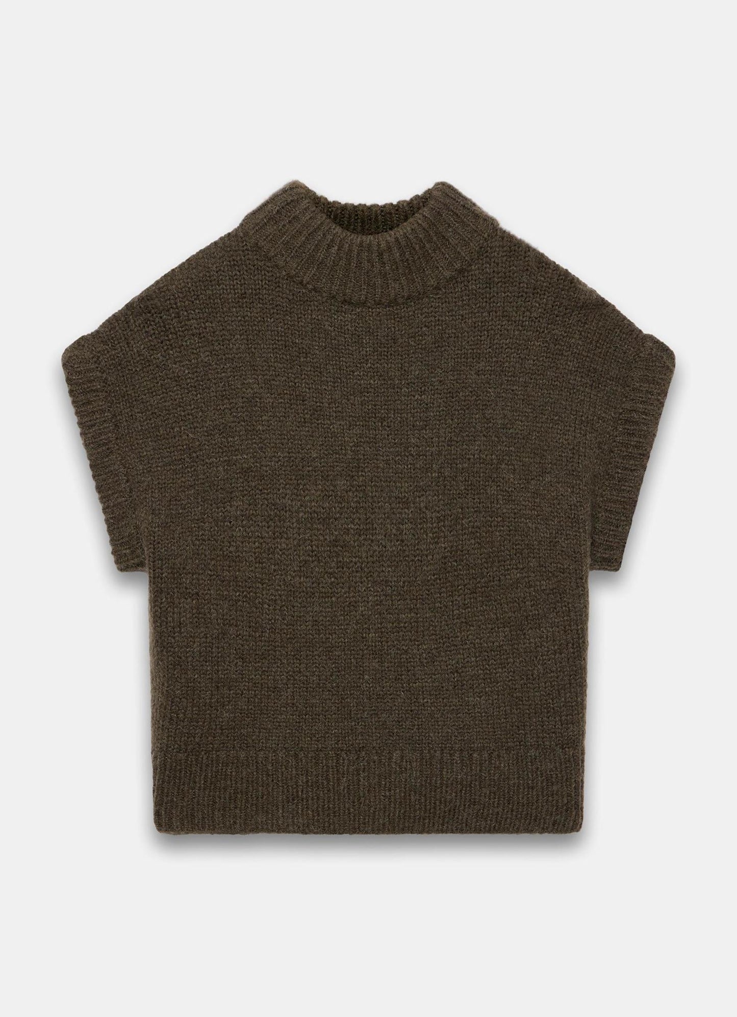 Khaki Wool Blend Knit Top