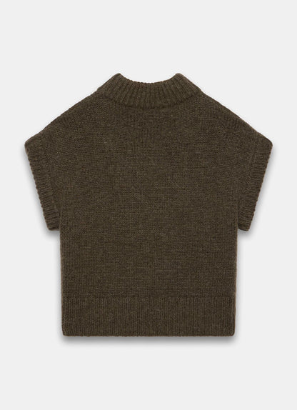 Khaki Wool Blend Knit Top