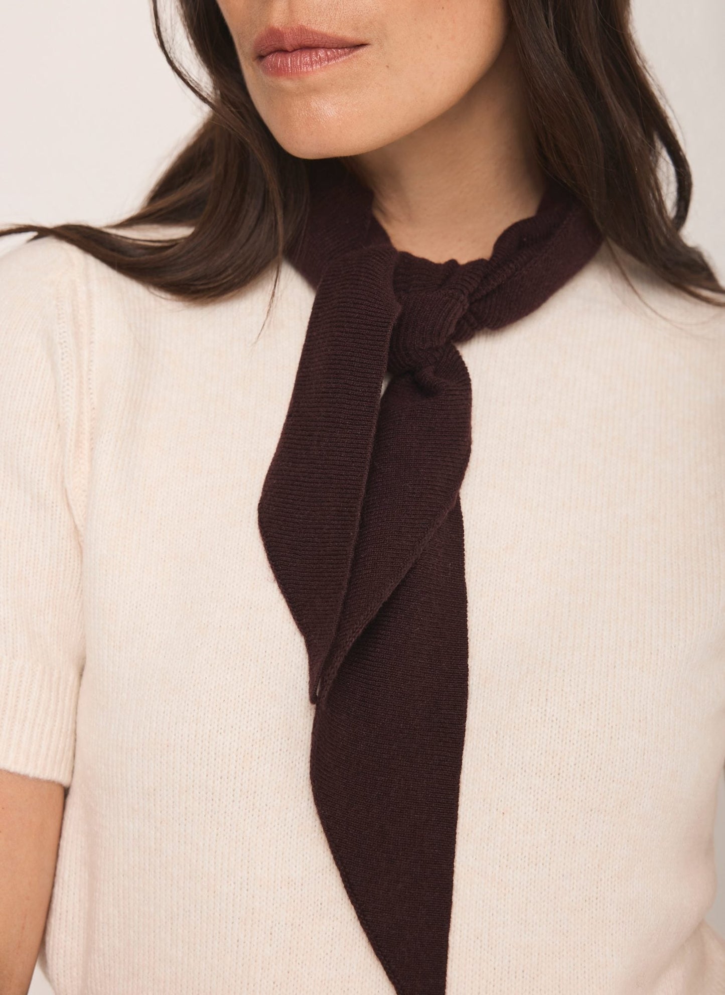 Burgundy Triangle Knit Scarf