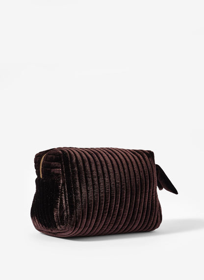 Brown Large Velvet Wash Bag