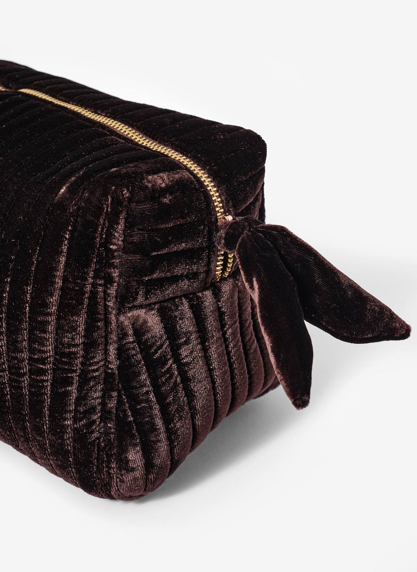 Brown Large Velvet Wash Bag