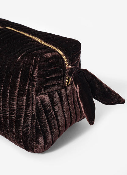 Brown Large Velvet Wash Bag