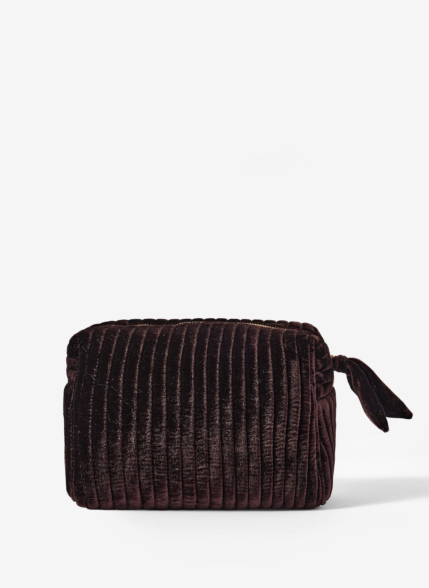 Brown Large Velvet Wash Bag