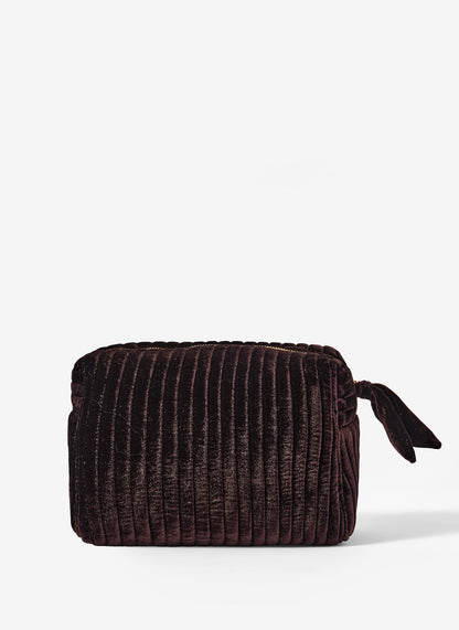 Brown Large Velvet Wash Bag
