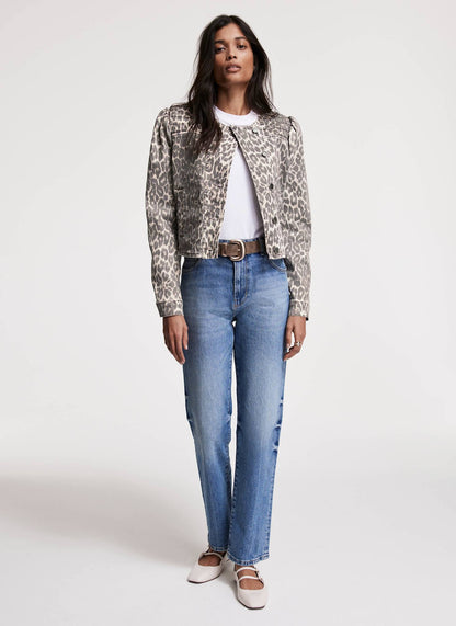 Leopard Print Denim Jacket