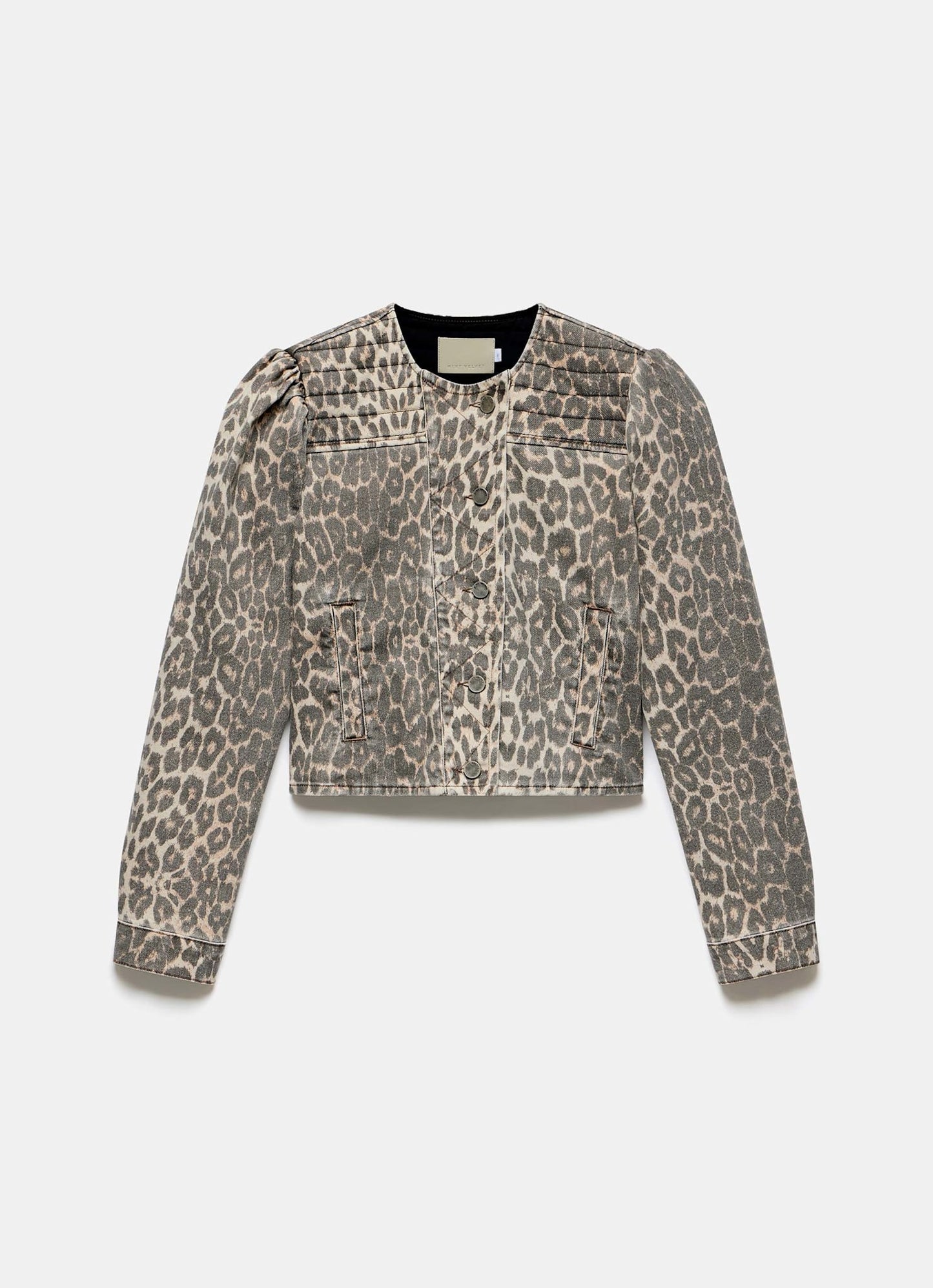 Leopard Print Denim Jacket