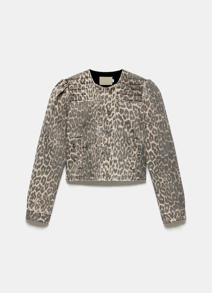 Leopard Print Denim Jacket