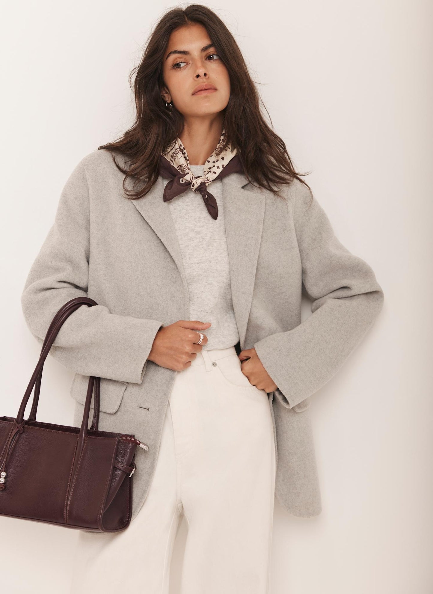 Light Grey Wool Blend Hand Finished Blazer