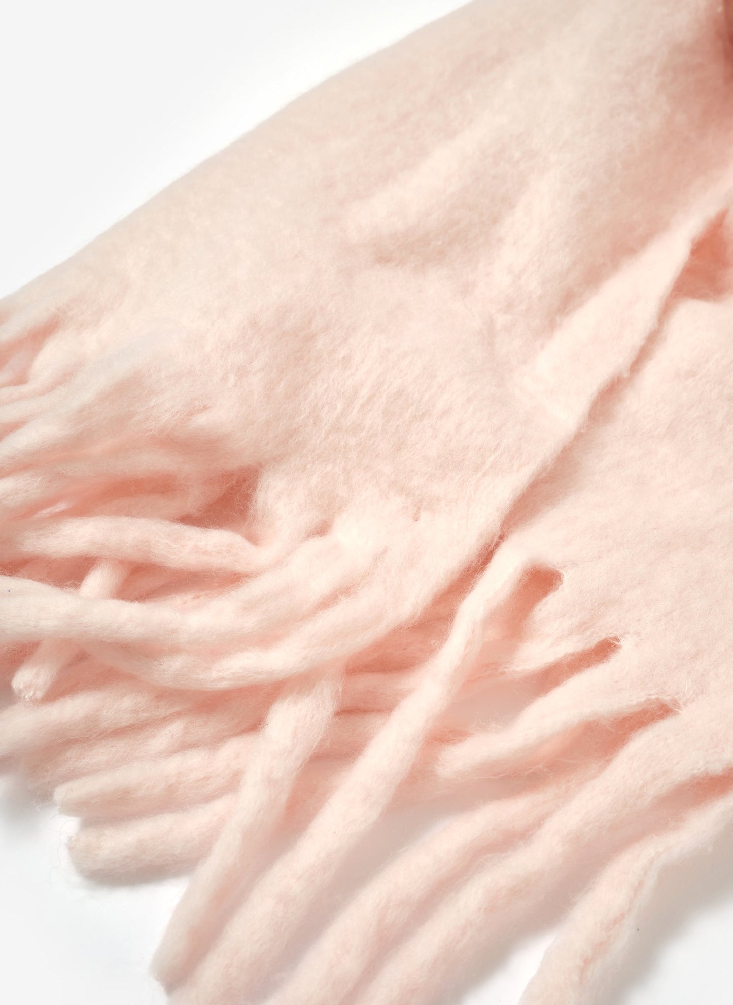 Pink Brushed Fringe Trim Scarf