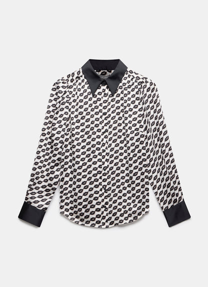 Black Lip Print Shirt