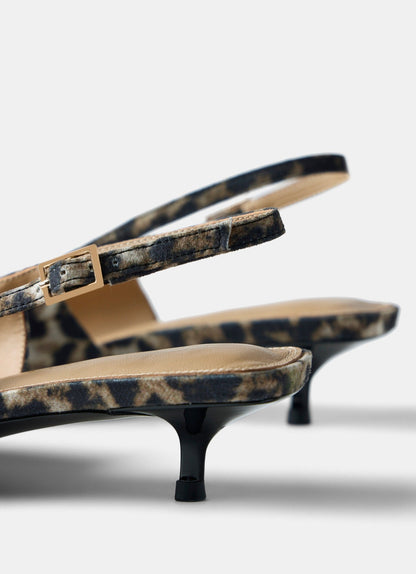 Lol Leopard Print Slingback Kitten Heels