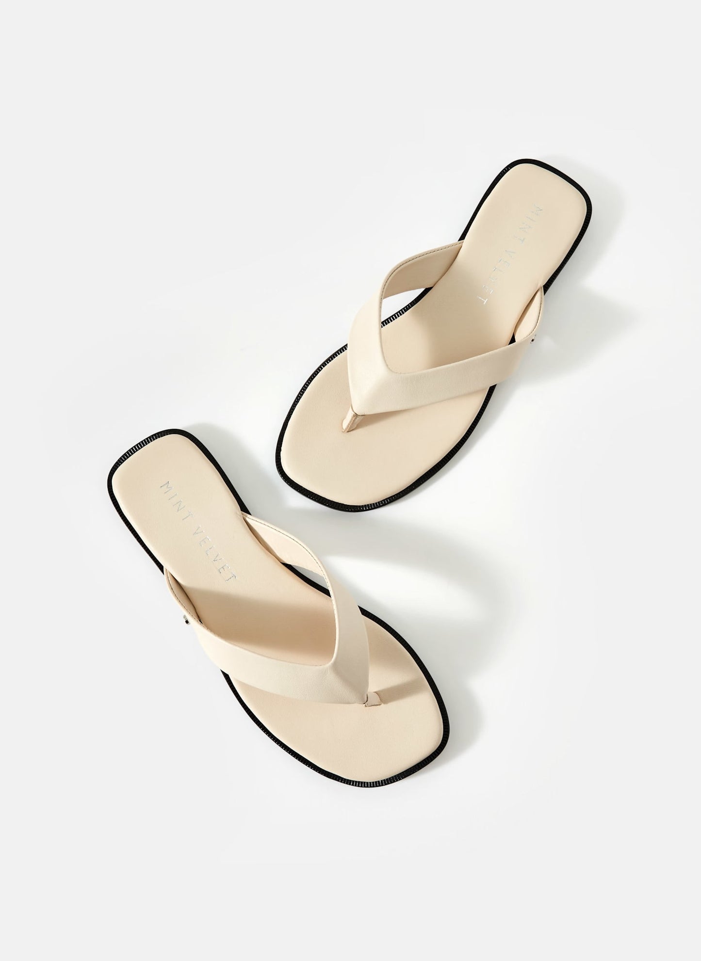 Lula Cream Leather Flip Flops