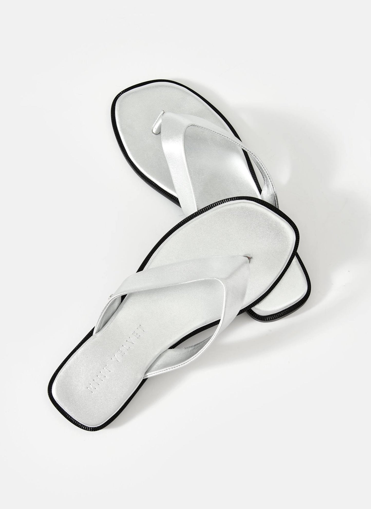 Lula Silver Leather Flip Flops