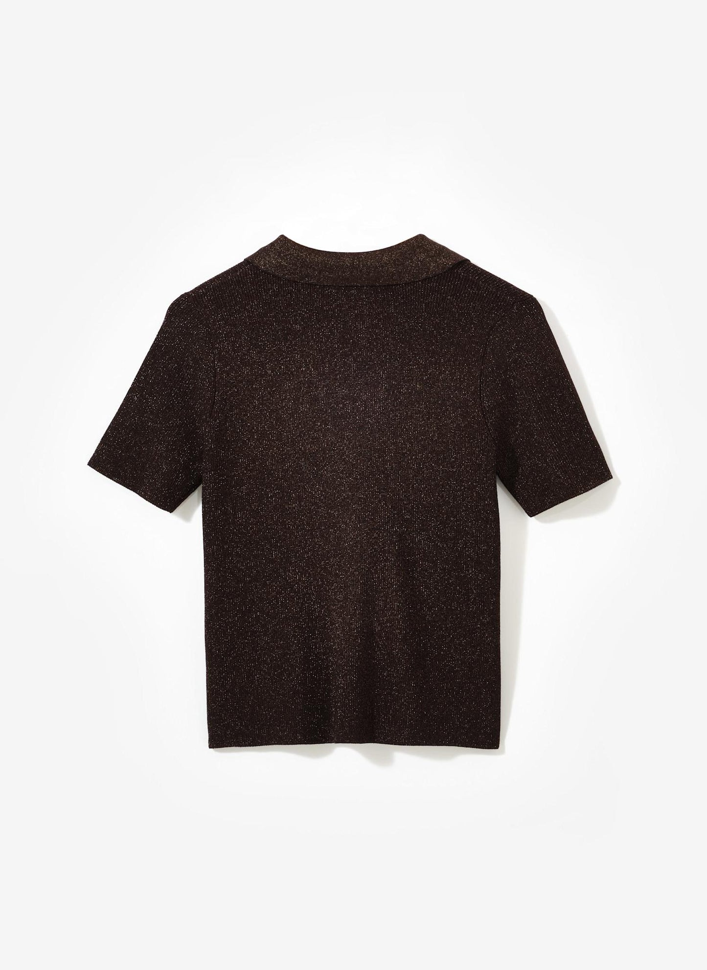 Brown Metallic Knit Top