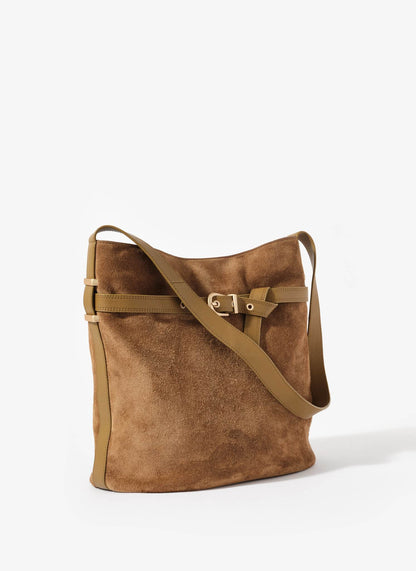 Maci Tan Suede Bucket Bag