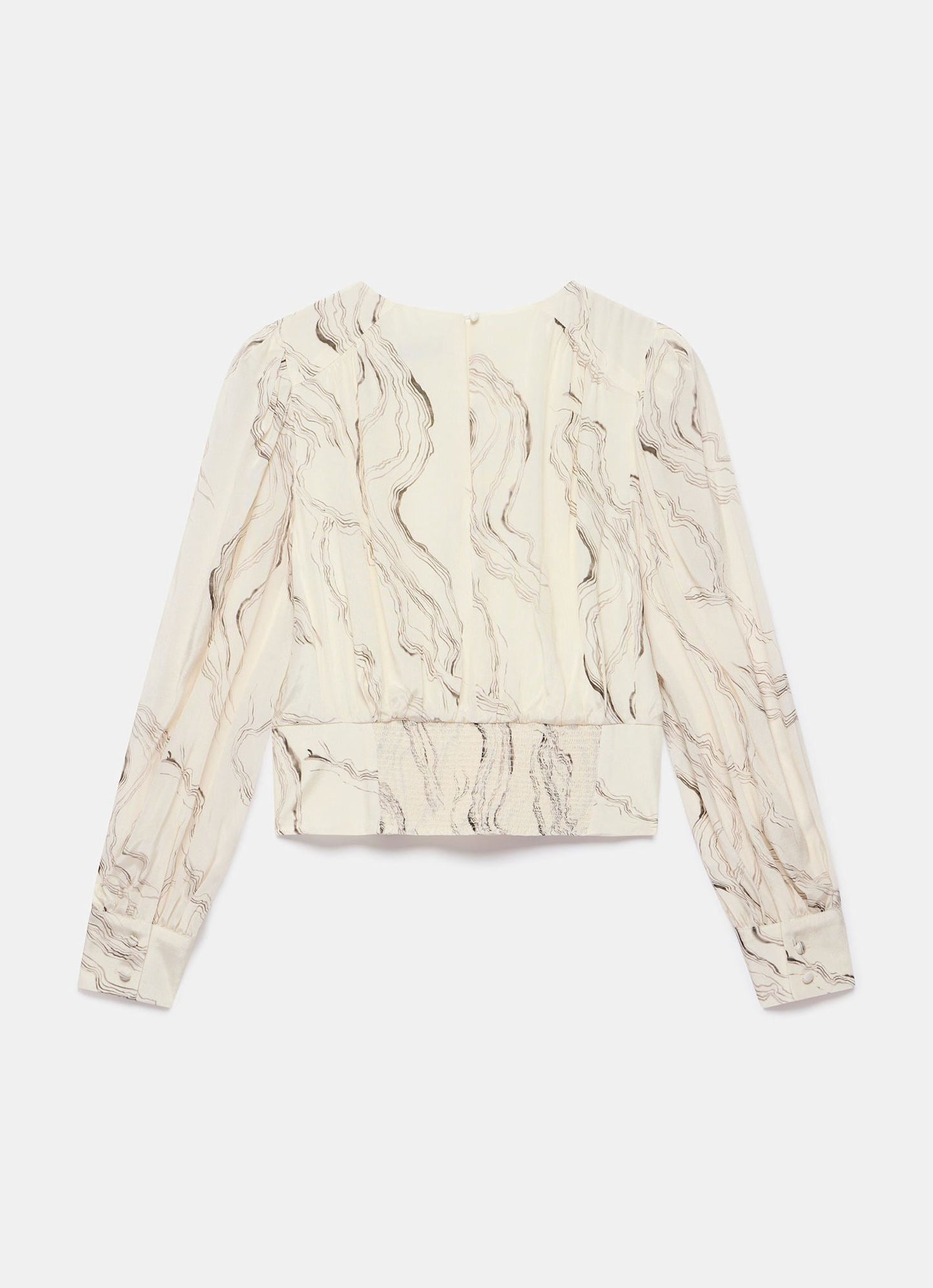 Cream Marble Print Blouse