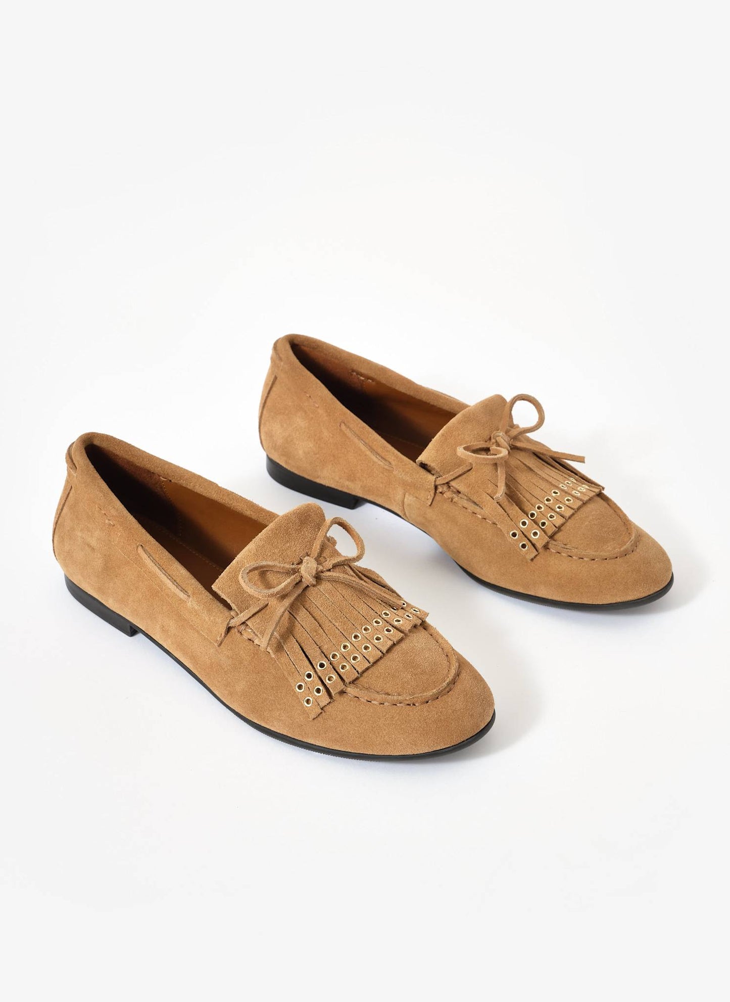 Melba Neutral Suede Loafers