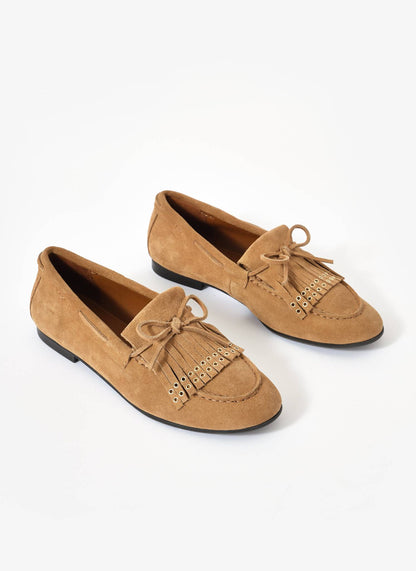 Melba Neutral Suede Loafers