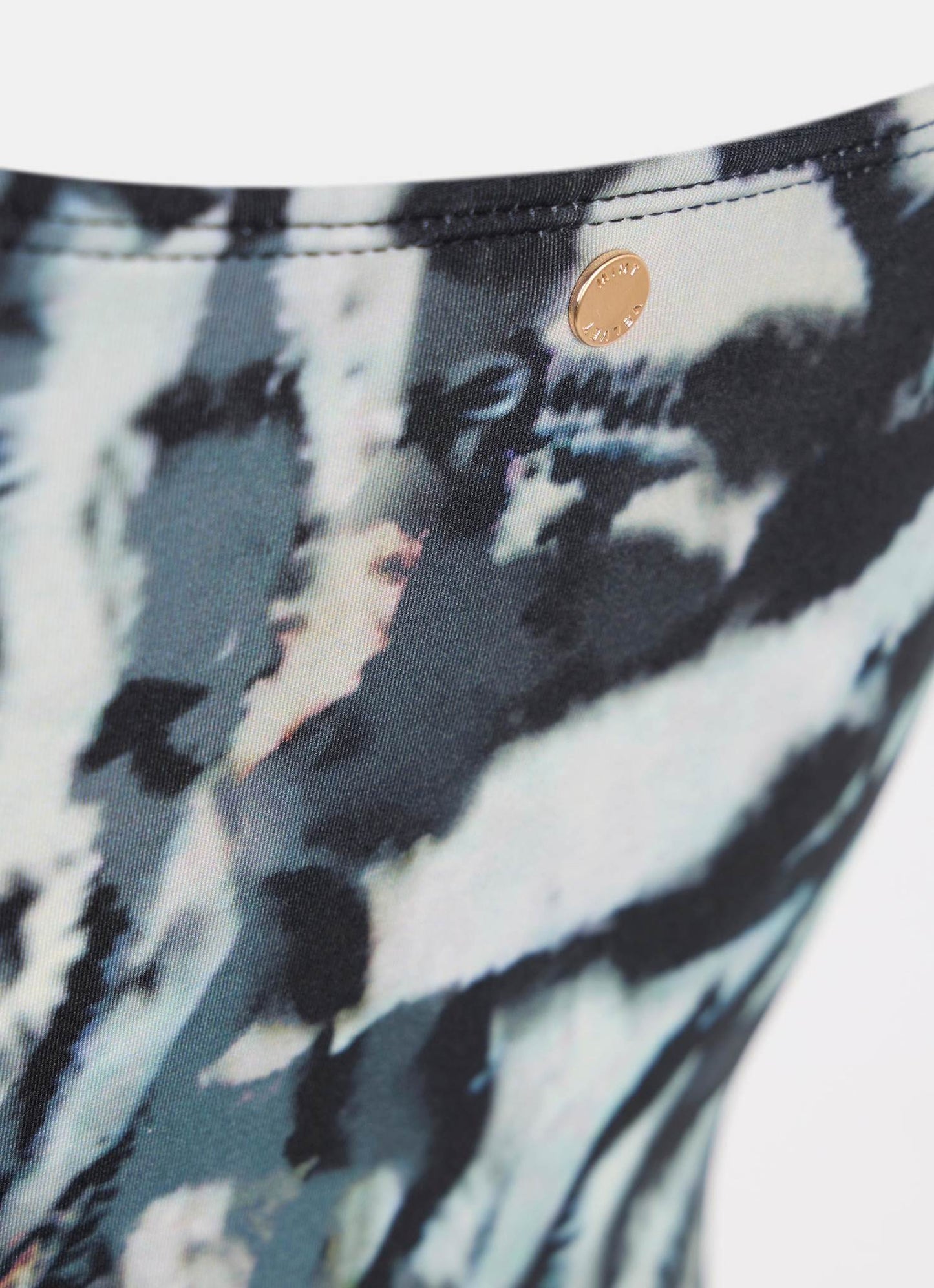 Navy Print Wrap Swimsuit