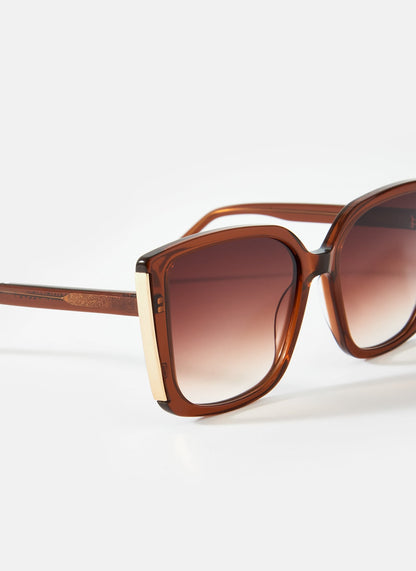 Brown Oversized Square Sunglasses