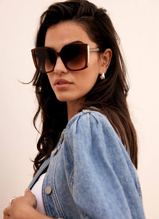Brown Oversized Square Sunglasses
