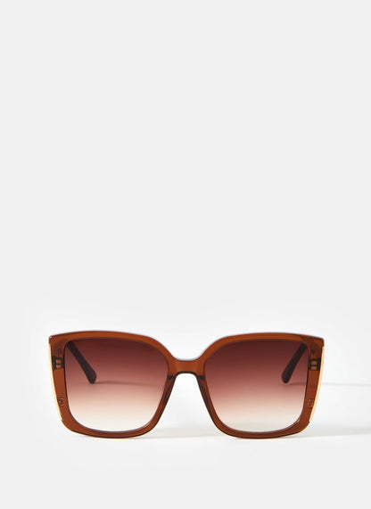 Brown Oversized Square Sunglasses