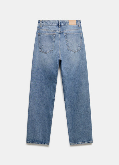 Mid Indigo Straight Jeans