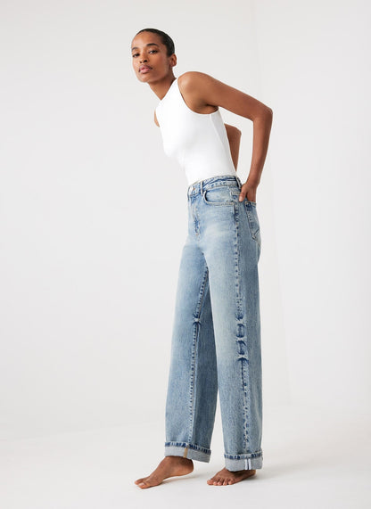 Mid Indigo Workable Wide Jeans