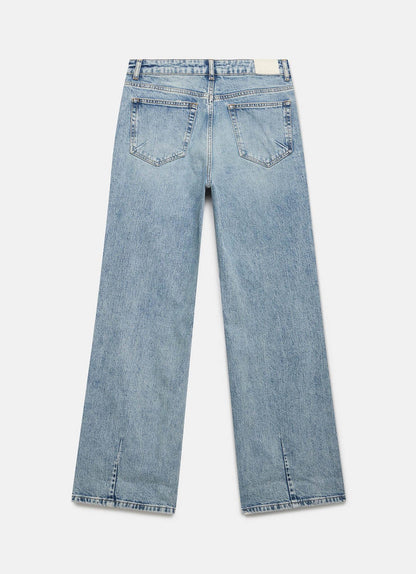 Mid Indigo Workable Wide Jeans